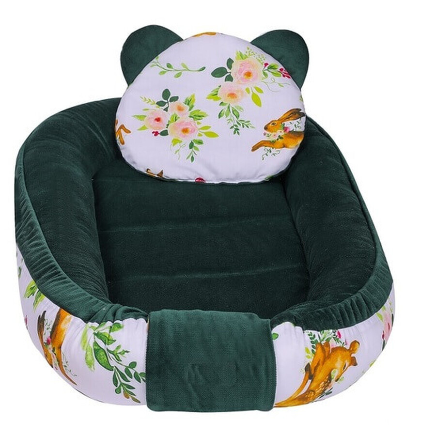 Baby Nest Multifunctional cu pernuta, Spring Forest, E-Kids