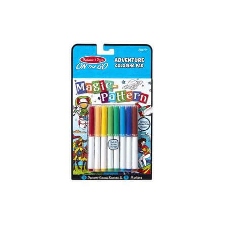 Carnet de colorat Modele magice - Aventuri, +4 ani, Melissa&Doug