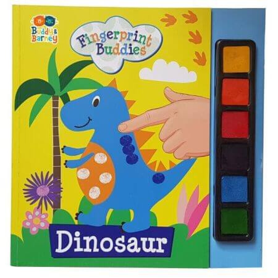 Kleur- en vingerverfboekje, 3 jaar+, Dinosaurus, Buddy &amp; Barney