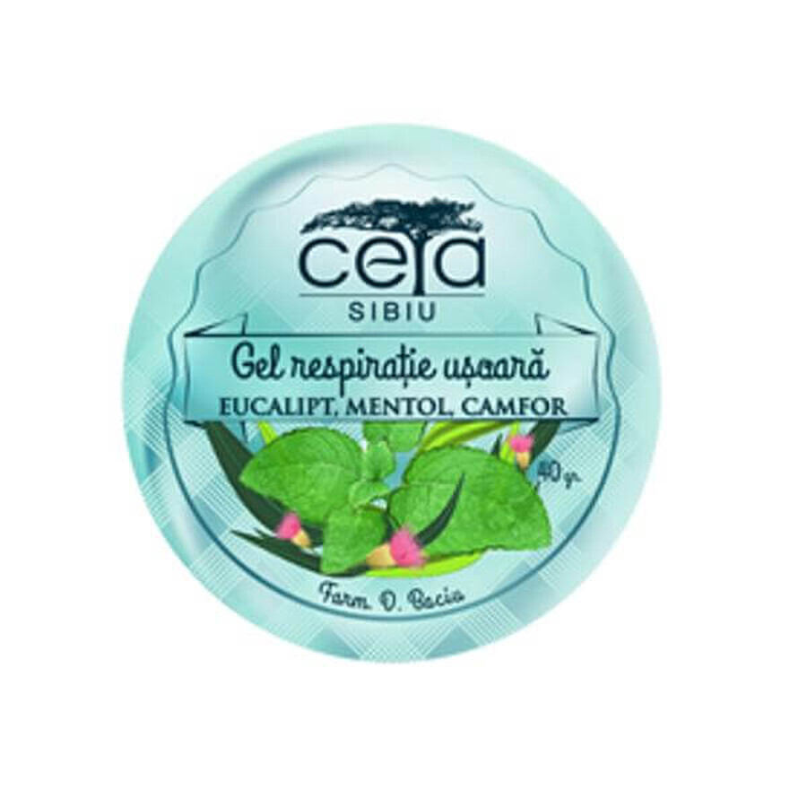 Easy breathing gel with eucalyptus, menthol and camphor extracts, 40 g, Ceta Sibiu