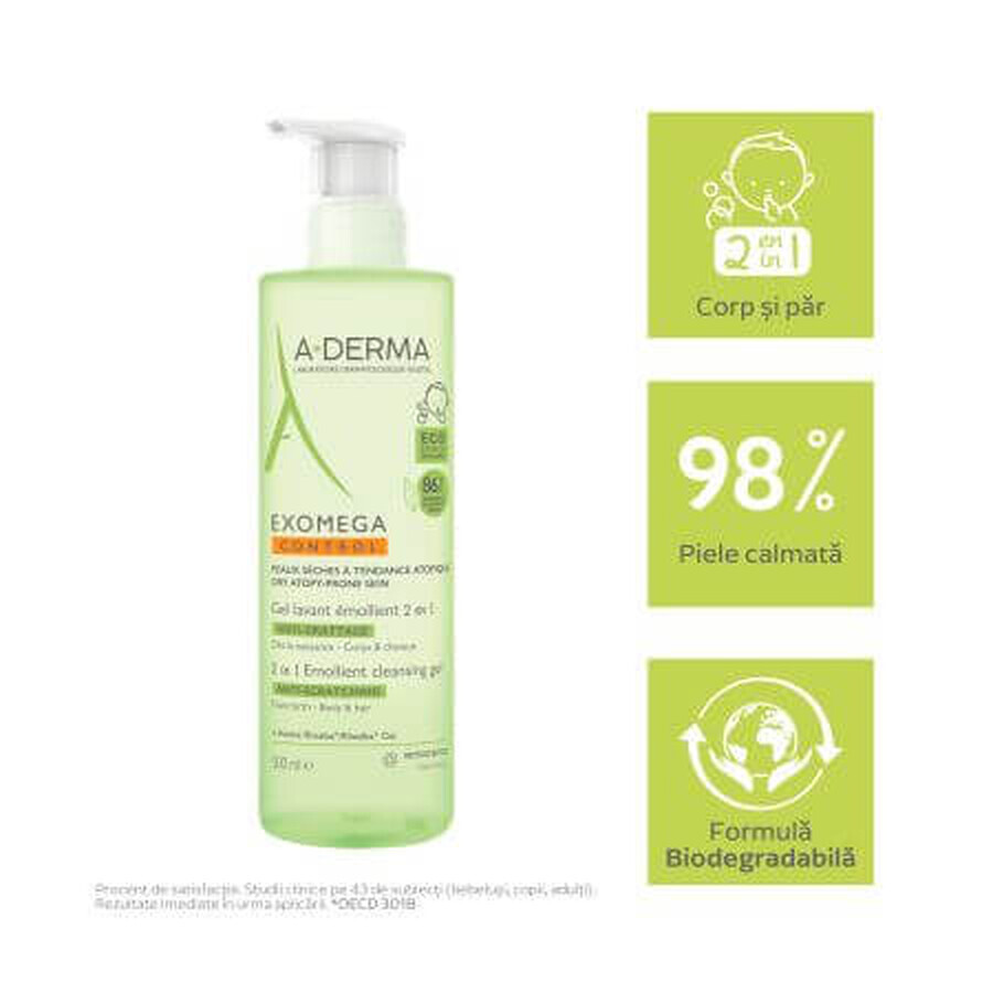 A-Derma Exomega Control Foaming Gel 2 in 1, 500 ml