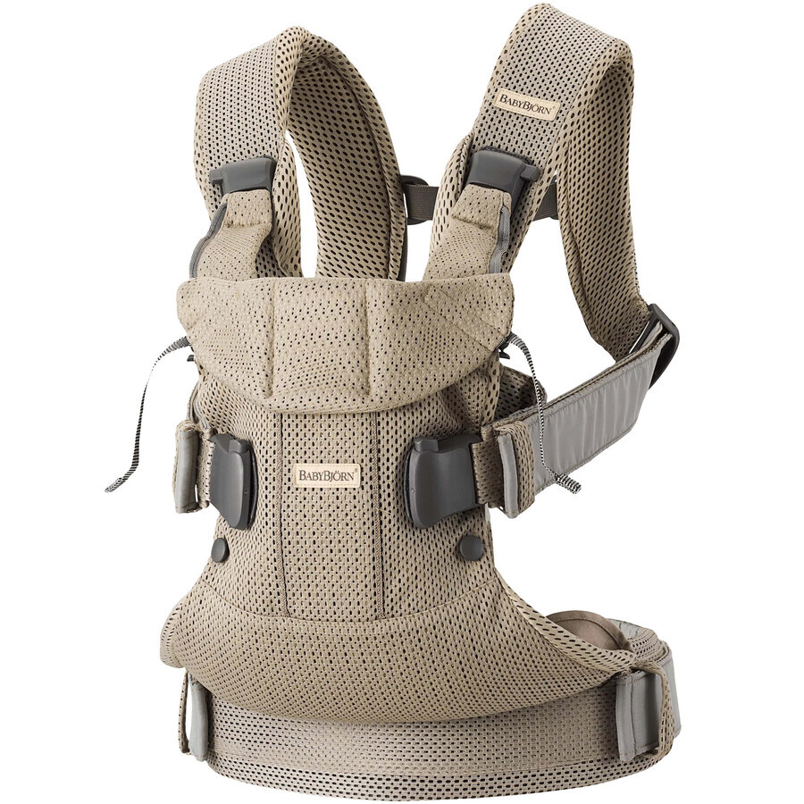 Babytrage One Air 3D Mesh, 0-3 Jahre, Grau Beige, BabyBjorn