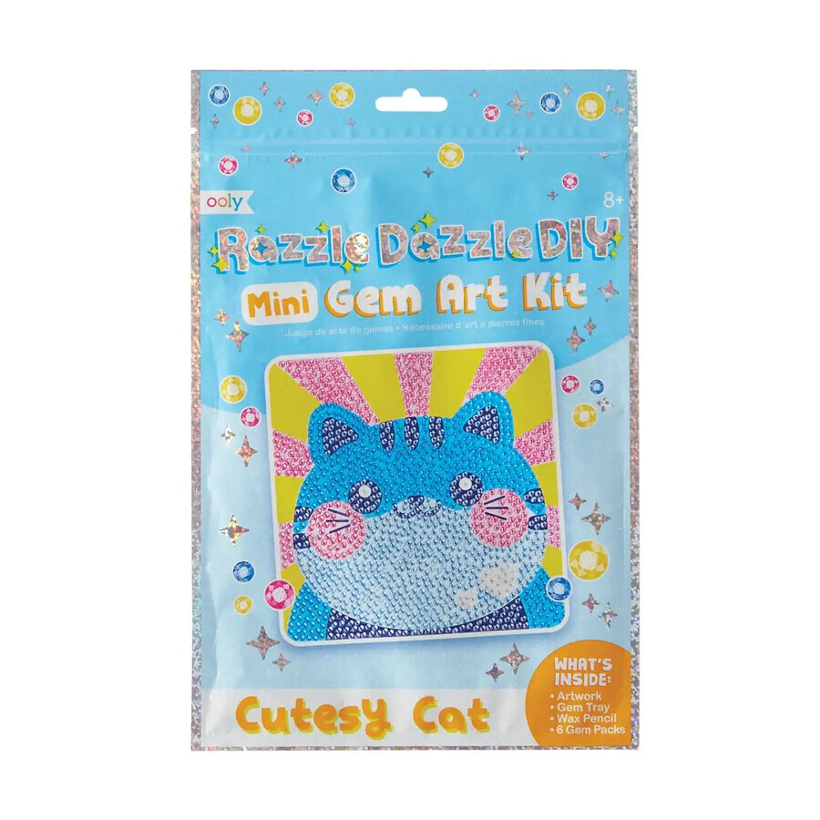 Mini atelier créatif DIY avec diamants, 8 ans+, Cutesy Cat, Ooly