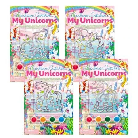 Mini glas-in-lood creatieset, 5 jaar+, Eenhoorns, 4M