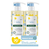 Gel schiumogeno delicato per bambini, corpo e capelli, 500 ml + 500 ml, Klorane Bebe