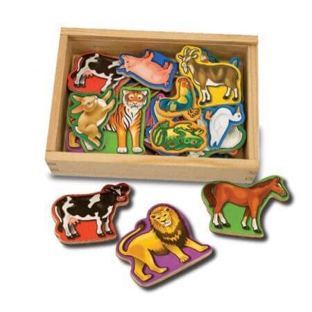 Animale din lemn cu magnet, 3 ani+, Melissa&Doug