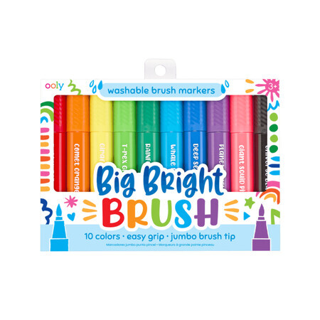 Big Bright Brush Crayones lavables, 10 colores, Ooly