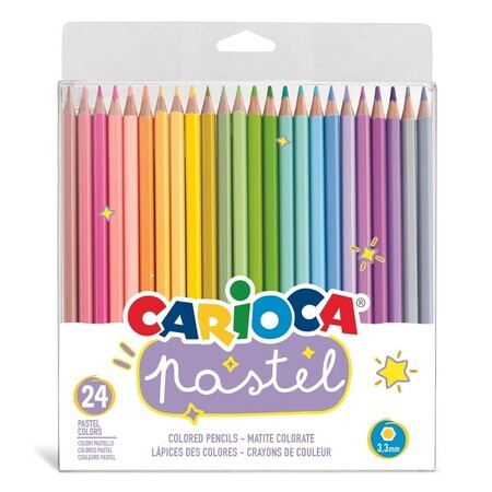 Pastel Crayons de couleur, 24 pièces, Carioca