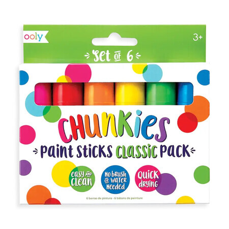 Crayons à tempéra solide Chunkies, 3 ans+, 6 pièces, Ooly