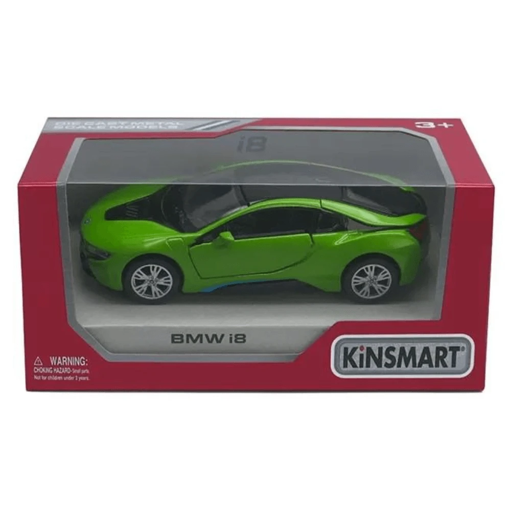 BMW I8 metalen auto, schaal 1 tot 36, 13 cm, Kinsmart