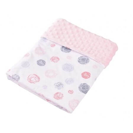 Couverture en minky pulse et coton, 80x80 cm, Peluches, Fic Baby