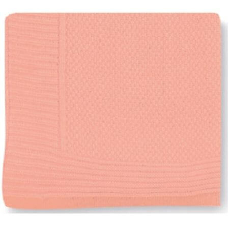 Knitted cotton blanket, 80x110 cm, Tangerine, Pirulos