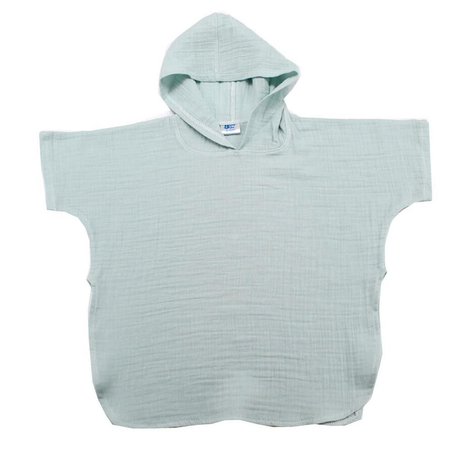 Mousseline poncho met kap, 3 - 4 jaar, Mint, Baltic Bebe