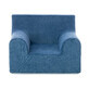 Fluwelen kinderfauteuil, Blauw, Twindeco