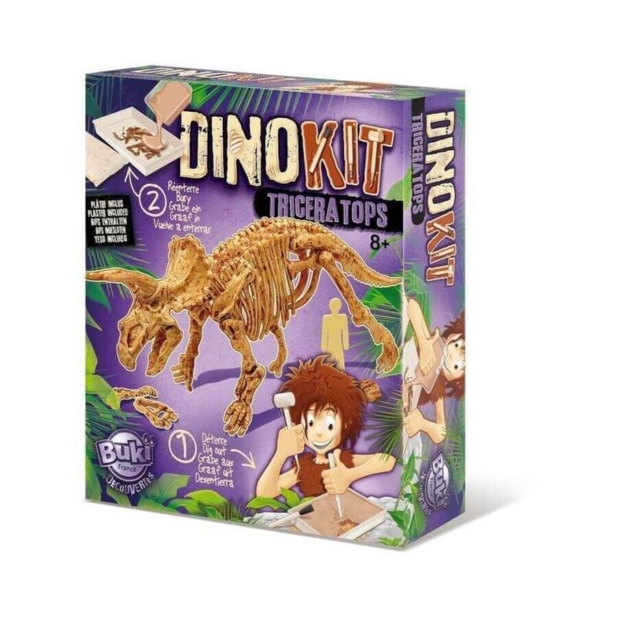 Kit de paléontologie Dino Triceratops, 8 ans et +, Buki