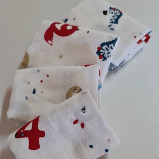 Muslin cloths, 40 x 40 cm, 4 pcs, Kreis