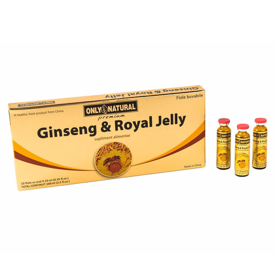 Ginseng en koninginnebrij, 10 flesjes, Only Natural