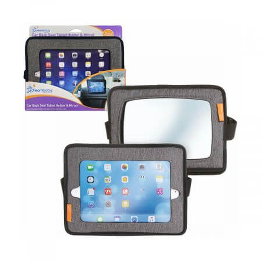 Specchio/supporto per tablet 2in1, Grigio, Dreambaby