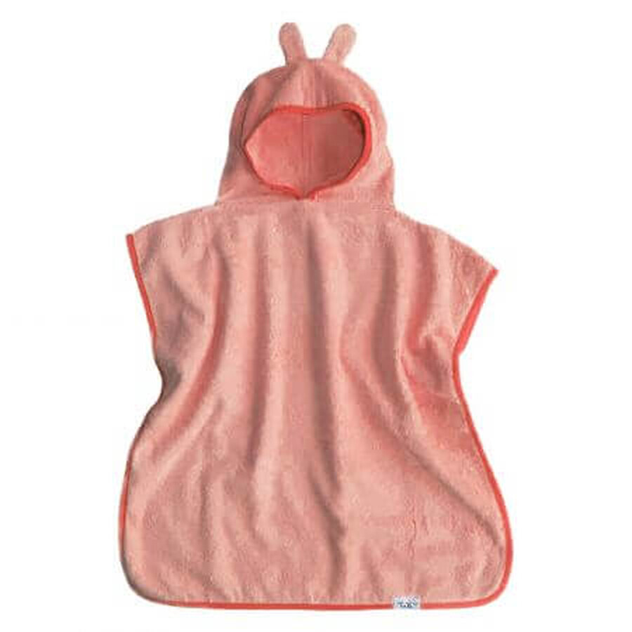 Poncho met capuchon en oren, 2-6 jaar, Zalm, Tuxi