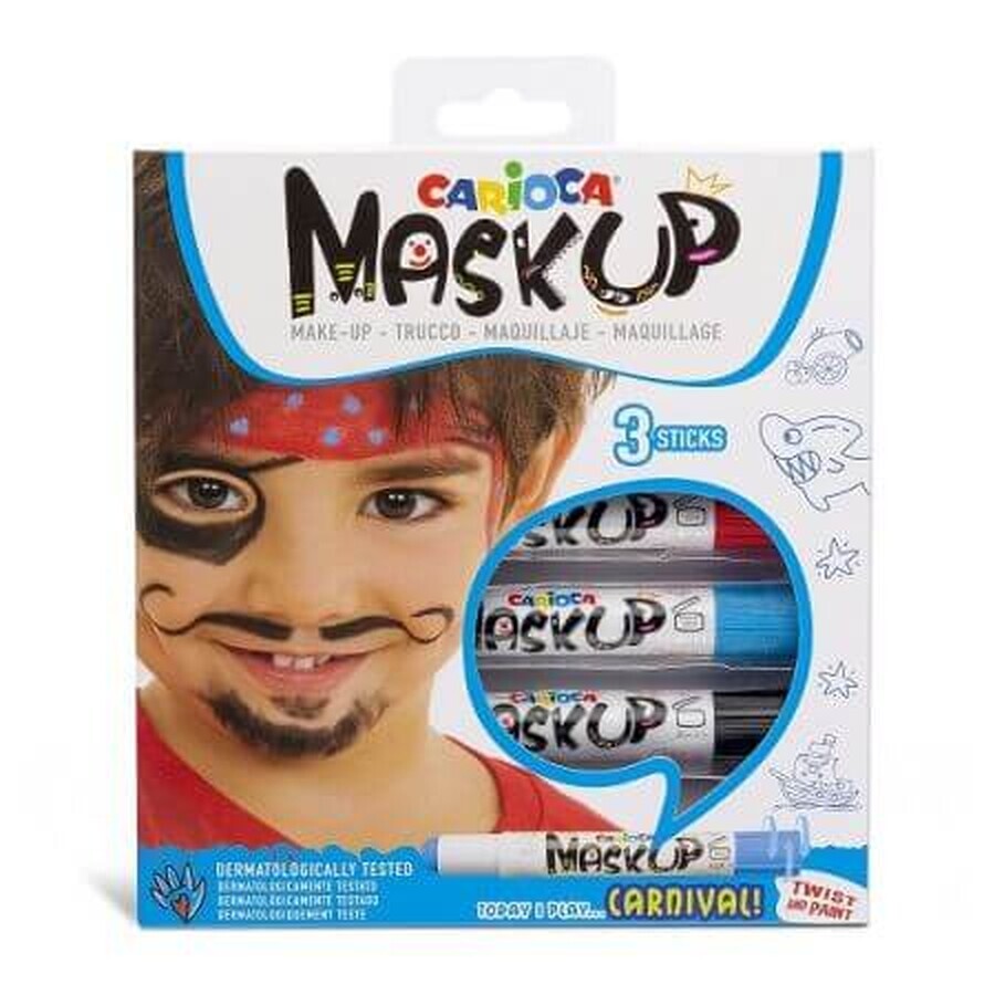 Set van 3 leerkleuren Carnaval, Maskup, Carioca