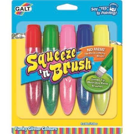 Set 5 acuarele sclipitoare, Squeezen Brush, Galt