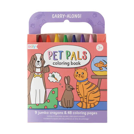 Set de livres de coloriage et de crayons de couleur, 3 ans et plus, Animaux sympathiques, Ooly