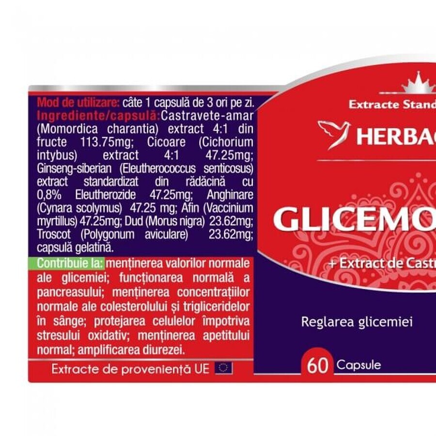 Glicemo Stabil, 120 capsules, Herbagetica