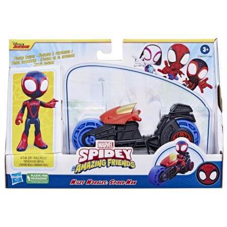 Miles Morales Spider Man motorfiets en actiefiguur set, +3 jaar, 10 cm, Hasbro