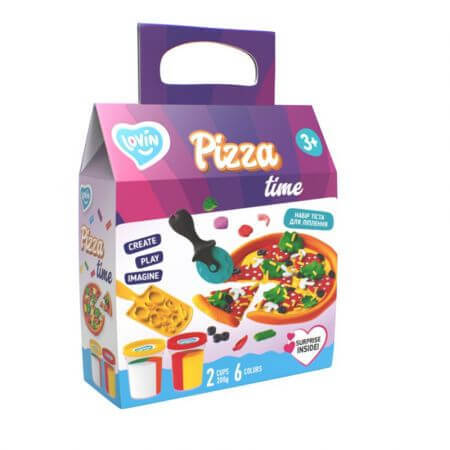 Set plastilina Pizza Time Lovin'Do, +3 ani, 6 culori, Okto