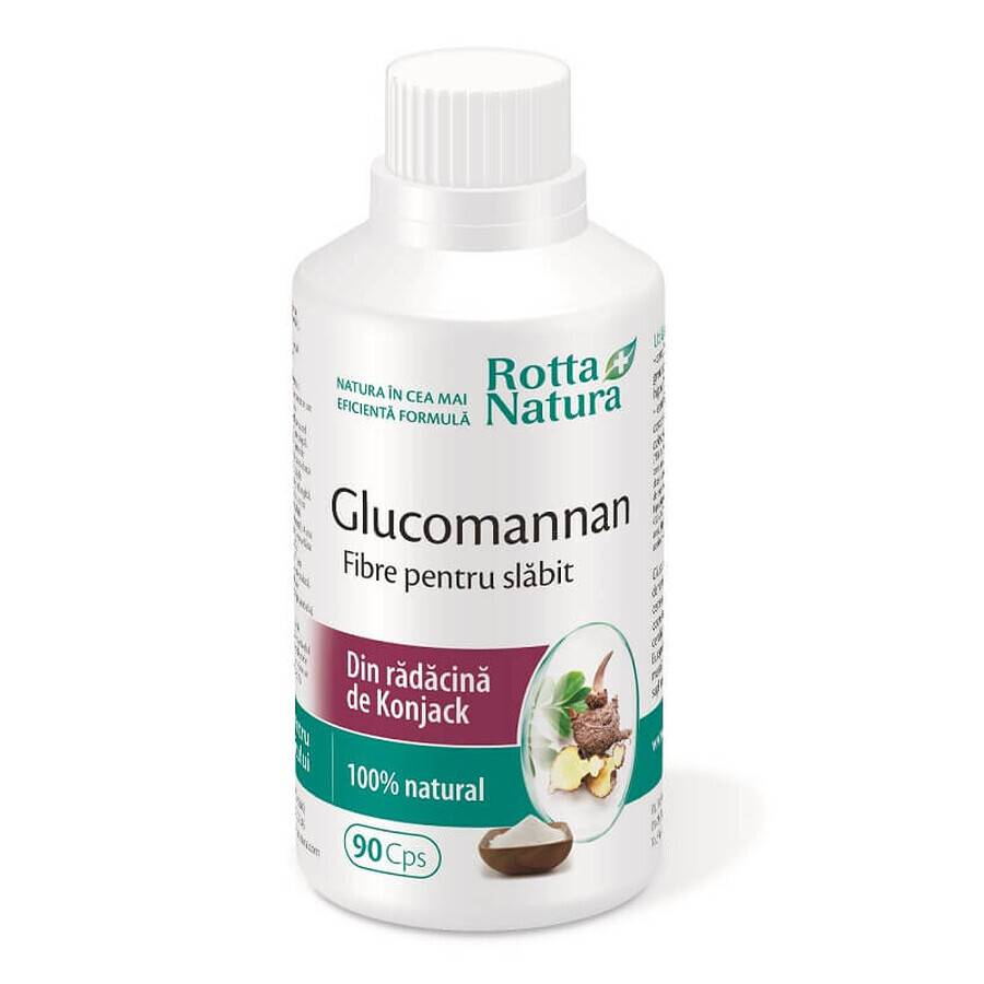 Glucomannan fibra per dimagrire, 90 capsule, Rotta Natura