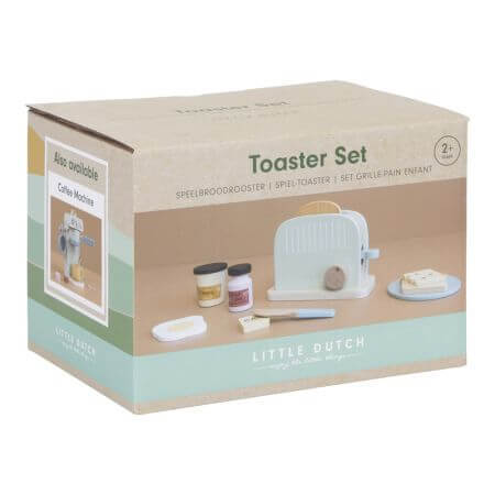 Toaster din lemn FSC cu funtie Pop-up si accesorii, +2 ani, Little Dutch