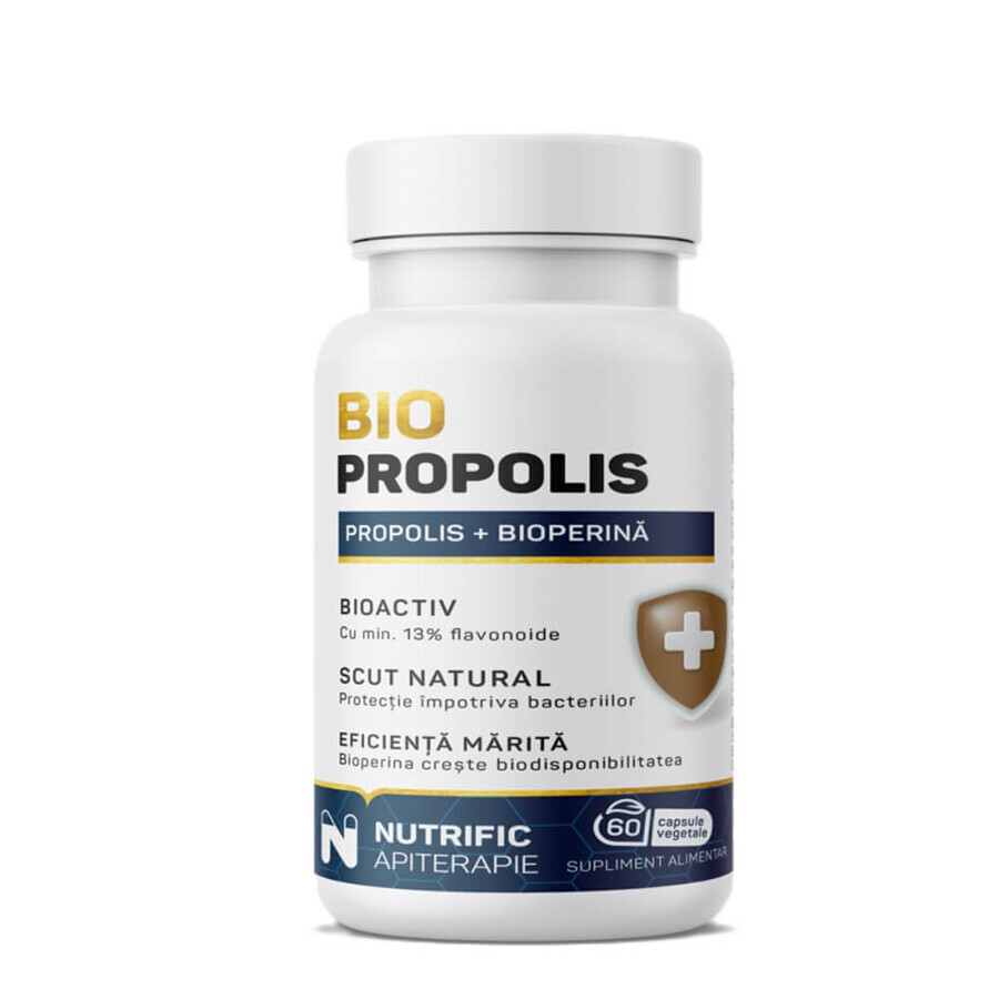 Propolis geactiveerd met bioperine, 60 plantaardige capsules, Nutrific