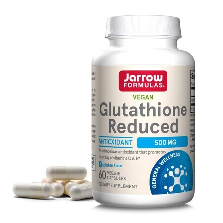 Glutathion Réduit 500mg Jarrow Formulas, 60 gélules, Secom