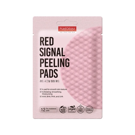 Exfoliating pads with AHA, BHA, PHA &amp; LHA, 12 pieces, Purederm