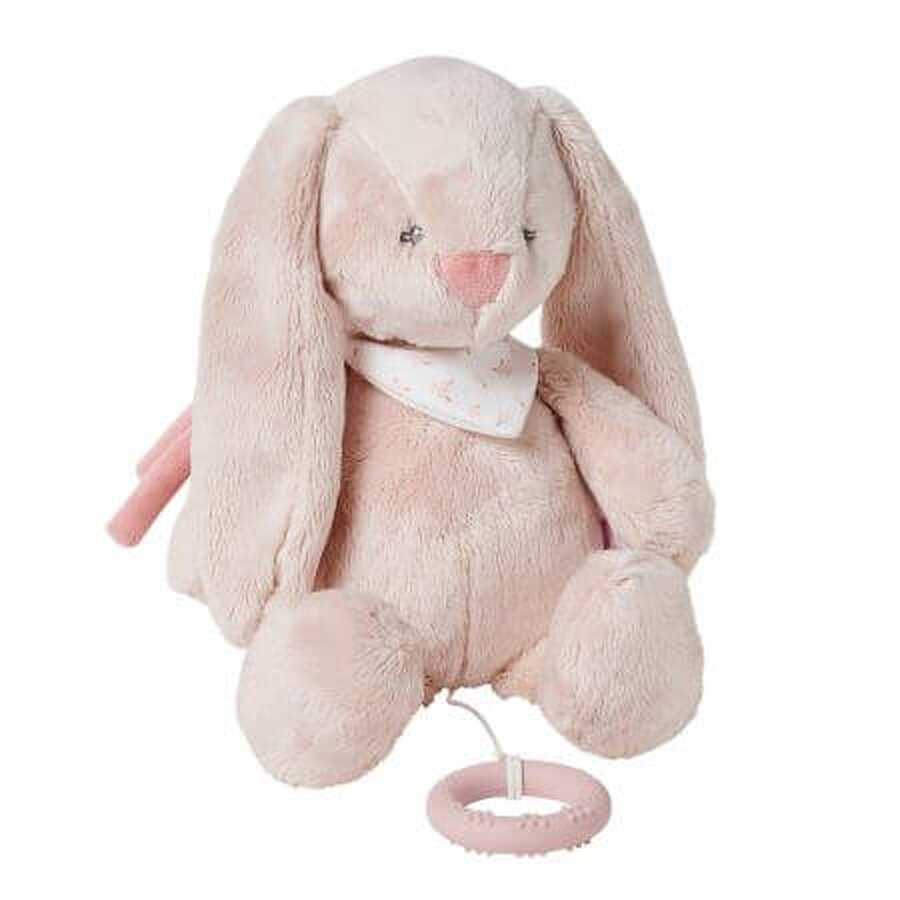 Coniglietto musicale di peluche Pomme, 30 cm, rosa, Nattou