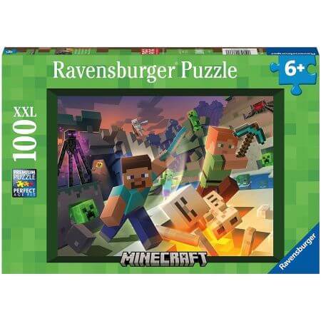 MineCraft Monster Puzzle, + 6 ans, 100 pièces, Ravensburger