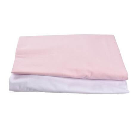 Lot de 2 draps de lit, 120x60 cm, blanc/rouge, Fic Baby