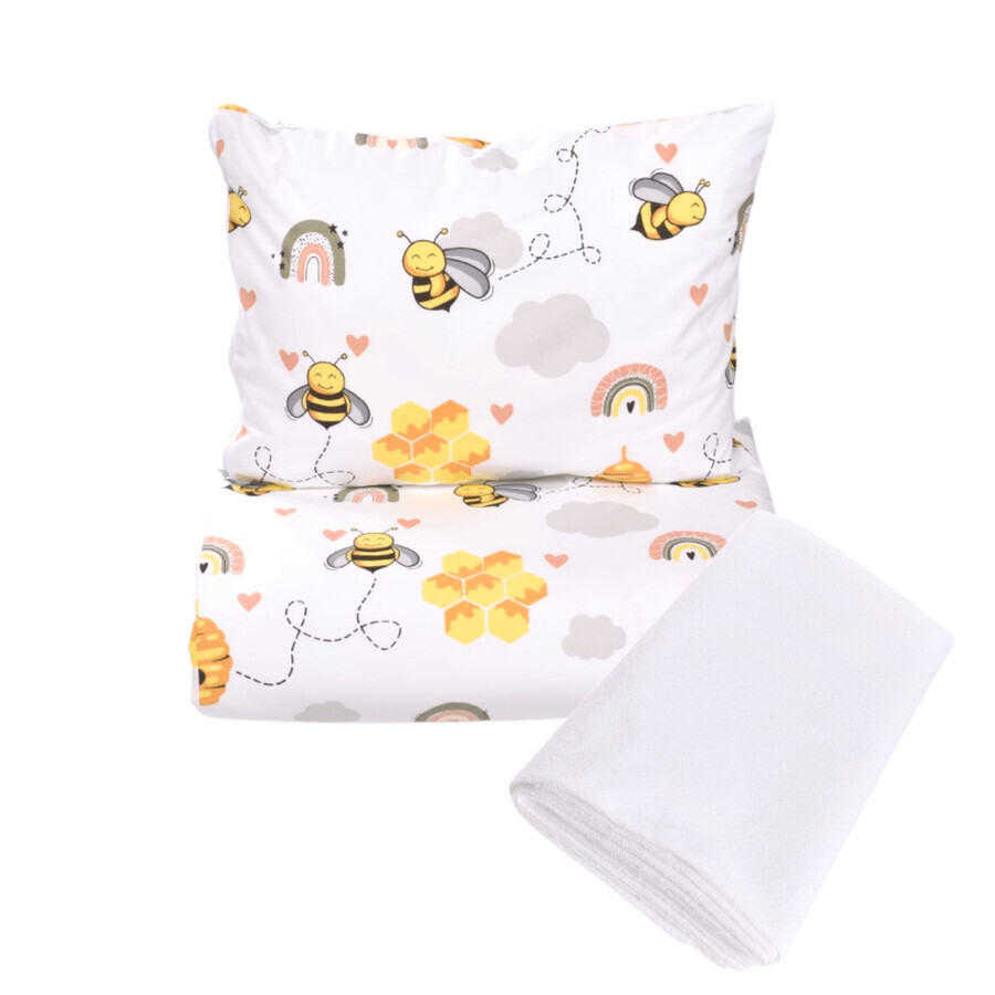 Set 3 pezzi + copertina impermeabile, 120 x 60 cm, modello Bee, Fic Baby