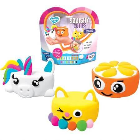 Lovin'do Air Clay Squishy Cuties boetseerset, 18 kleuren, Okto