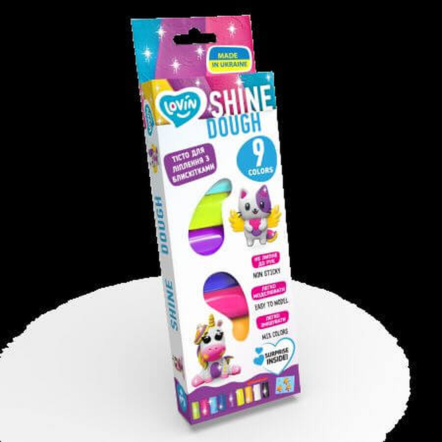 Set de pâte à modeler Lovin'Do, +3 ans, 9 couleurs, Shine, Okto