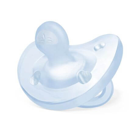 Sucette anatomique en silicone PhysioSoft, 0-6 mois, Bleu, Chicco