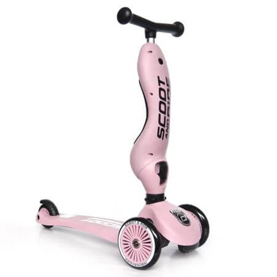 Highwaykik 1, Rose, Scoot &amp; Ride 2-in-1 Convertible Scooter for Kids