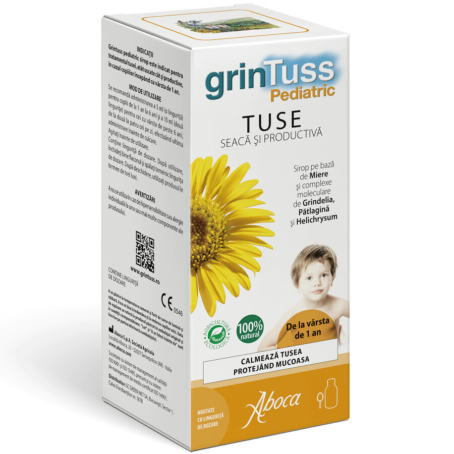 GrinTuss Pediatric sirop de tuse pentru copii, 180 ml, Aboca