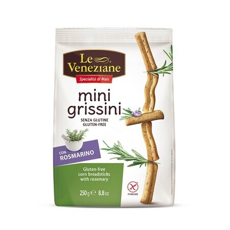 Grisine cu rozmarin fara gluten Mini Grissini Le Veneziane, 250 g, MolinodiFerro