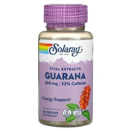 Guarana 200 mg Solaray, 60 capsules, Secom