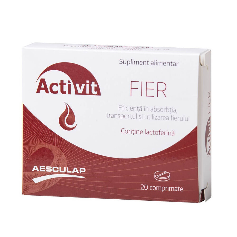 Activit Fier contine lactoferina , 20 comprimate, Aesculap