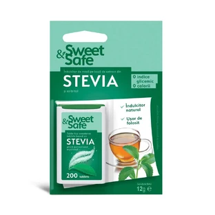 Edulcorante natural de stevia Sweet&amp;Stevia, 200 comprimidos, Sly Nutrition