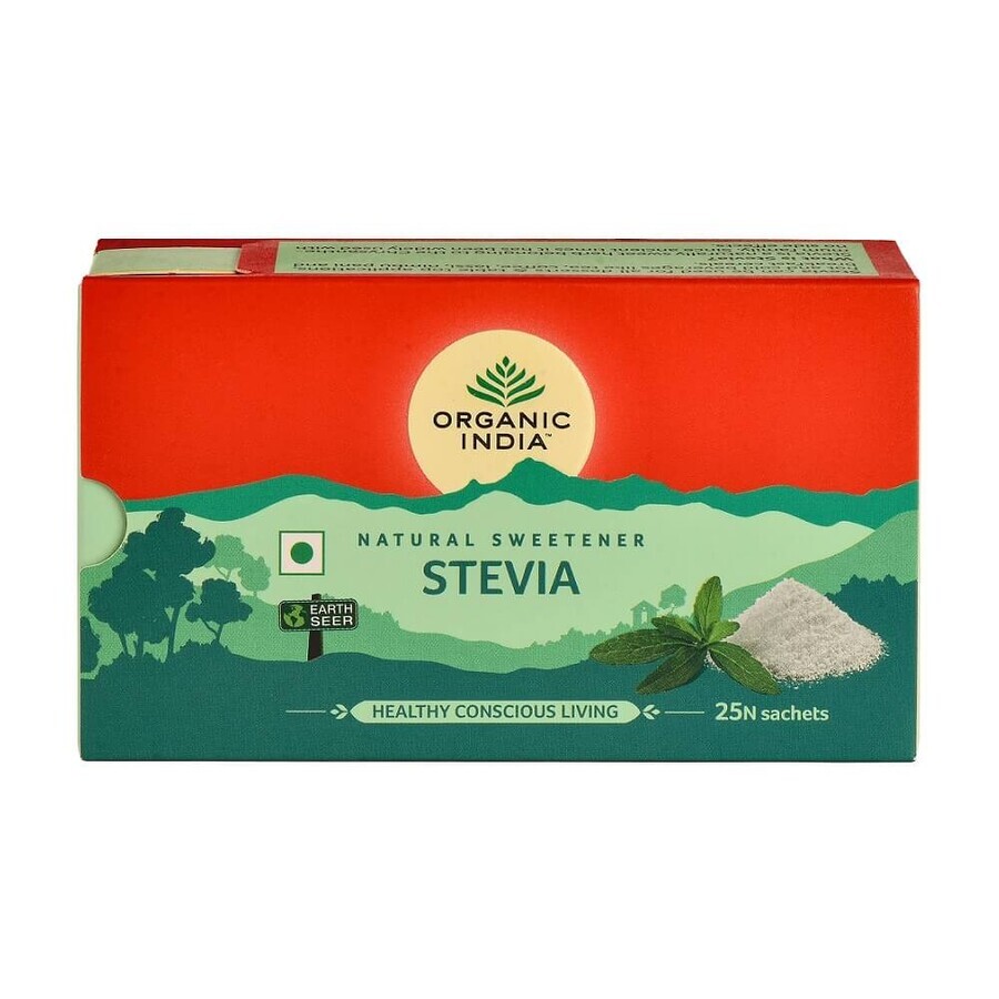 Stevie Natuurlijke zoetstof, caloriearm, 25 sachets, biologisch India