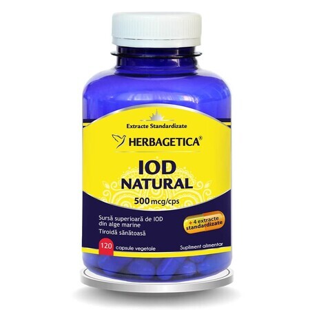 Iodio naturale 500mcg, 120 capsule, Herbagetica