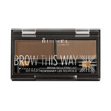 Brow This Way Kit Contorno de Cejas 002 Marrón Medio, 1,4 g, Rimmel London